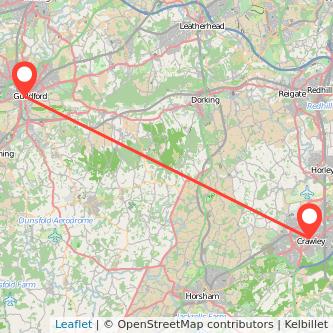 Guildford Crawley train map