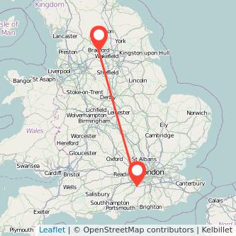 Guildford Bradford bus map