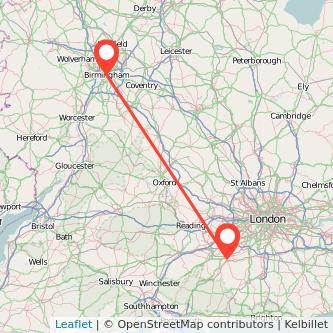 Guildford Birmingham train map