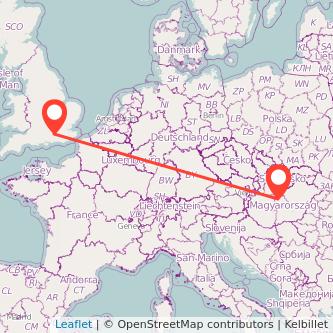 Guildford Budapest bus map