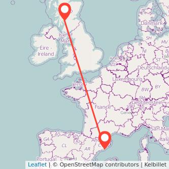 Greenock Barcelona train map