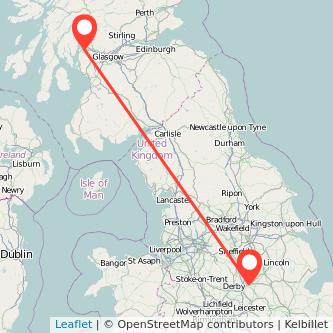 Greenock Nottingham bus map