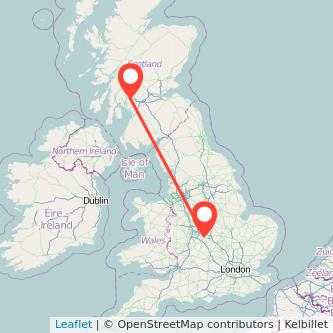 Greenock Coventry train map