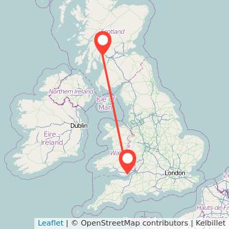 Greenock Cardiff train map