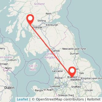 Greenock Bradford train map