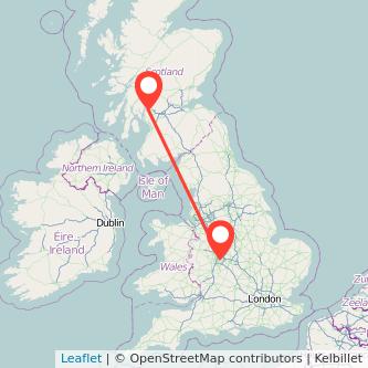 Greenock Birmingham train map