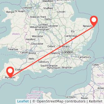 Great Yarmouth Plymouth train map