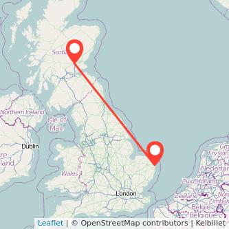 Great Yarmouth Perth train map