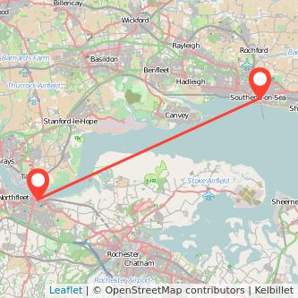Gravesend Southend-on-Sea train map