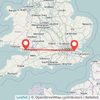 Gravesend Cardiff bus map