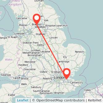 Gravesend Bradford bus map