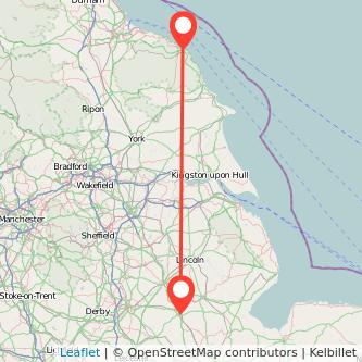 Grantham Whitby train map