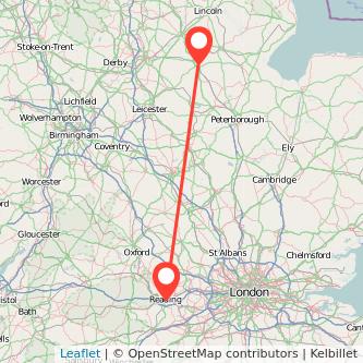 Grantham Reading train map