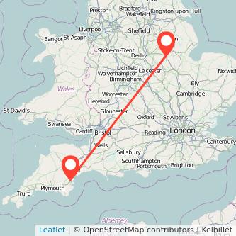 Grantham Newton Abbot train map
