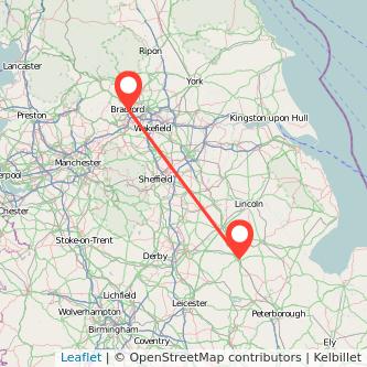 Grantham Bradford bus map