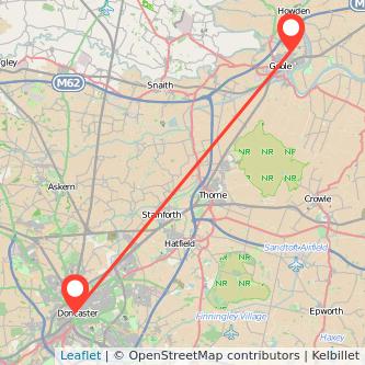 Goole Doncaster bus map