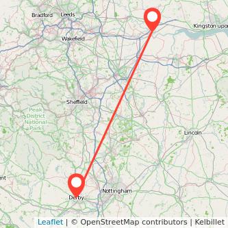 Goole Derby train map