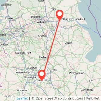 Goole Coventry train map