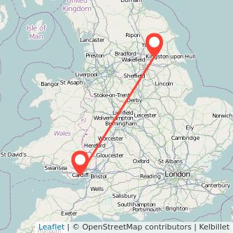 Goole Cardiff train map