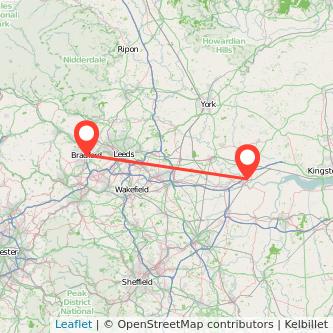 Goole Bradford train map