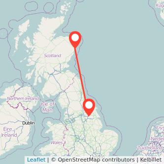 Goole Aberdeen train map