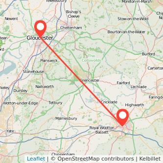 Gloucester Swindon train map