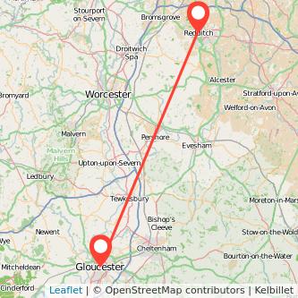 Gloucester Redditch bus map