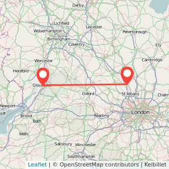 Gloucester Luton bus map