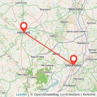 Gloucester Hereford train map