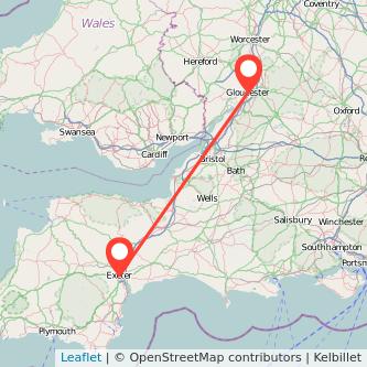 Gloucester Exeter train map