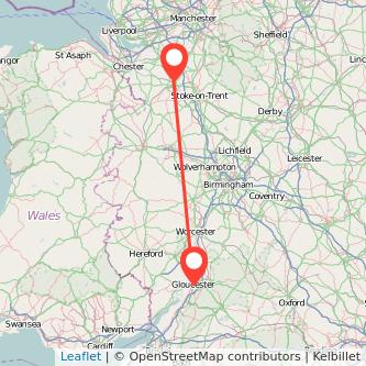Gloucester Crewe bus map