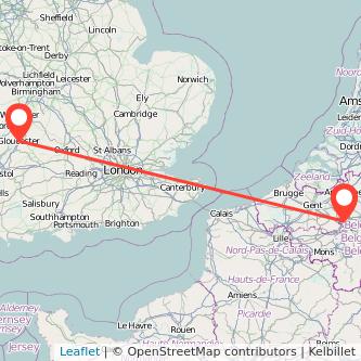 Gloucester Brussels train map