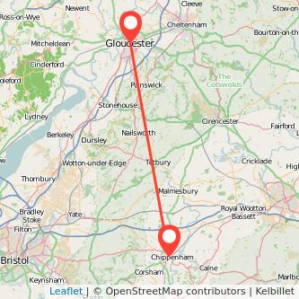 Gloucester Chippenham train map