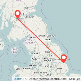 Glasgow Grimsby train map