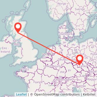 Glasgow Prague bus map