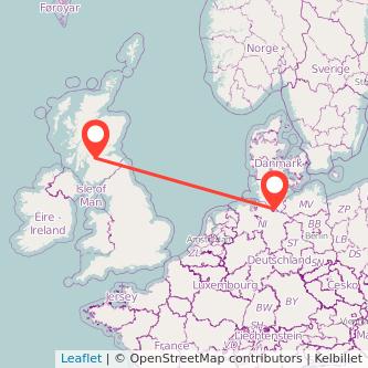 Glasgow Hamburg flight map