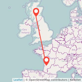 Glasgow Bordeaux train map