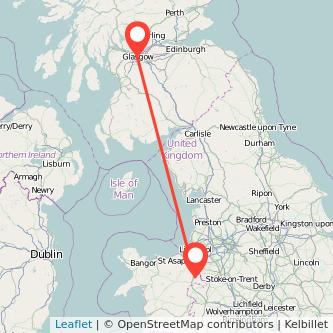 Glasgow Wrexham train map