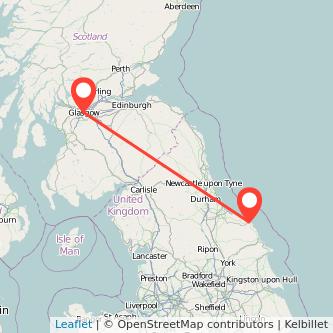 Glasgow Whitby train map