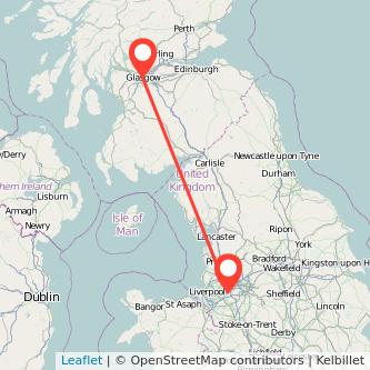 Glasgow Warrington train map