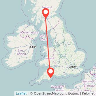 Glasgow Torquay train map