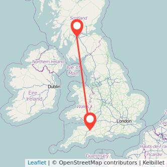 Glasgow Taunton train map