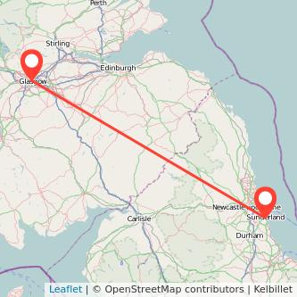 Glasgow Sunderland bus map