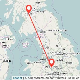 Glasgow Stoke-on-Trent train map