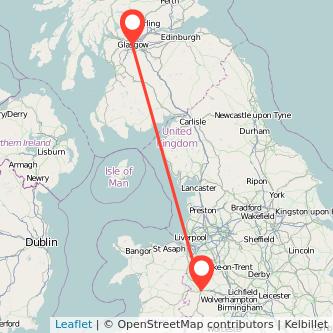 Glasgow Shrewsbury train map