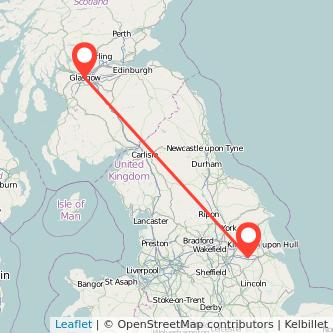 Glasgow Scunthorpe train map