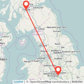 Glasgow Nuneaton train map