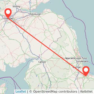 Glasgow Middlesbrough train map