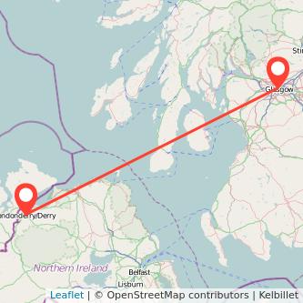Glasgow Derry flight map