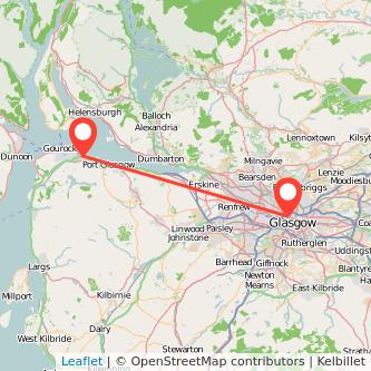 Glasgow Greenock bus map